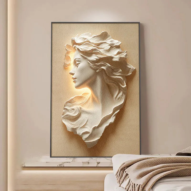 Minimally Abstract Entrance Hall Decoration Painting Hallway Hanging Painting Background Wall Lighting Painting Led Room Light