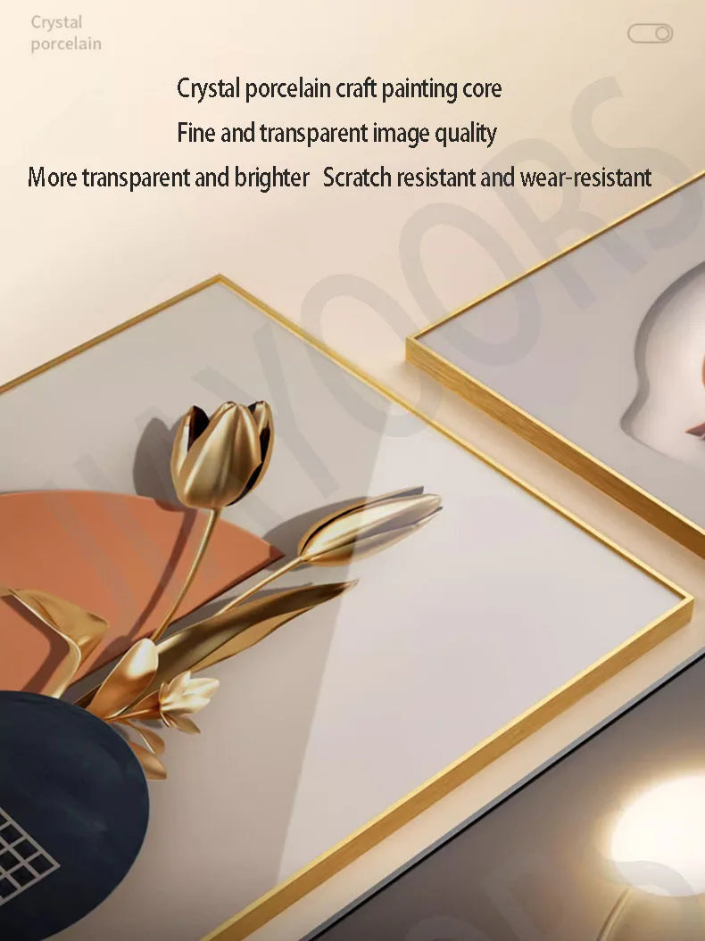 Minimally Abstract Entrance Hall Decoration Painting Hallway Hanging Painting Background Wall Lighting Painting Led Room Light