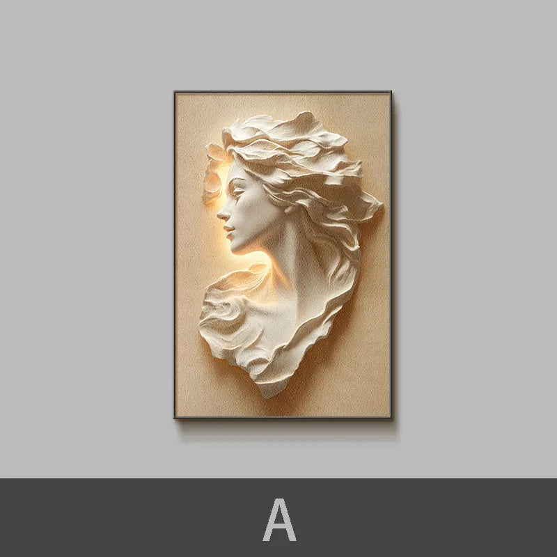 Minimally Abstract Entrance Hall Decoration Painting Hallway Hanging Painting Background Wall Lighting Painting Led Room Light