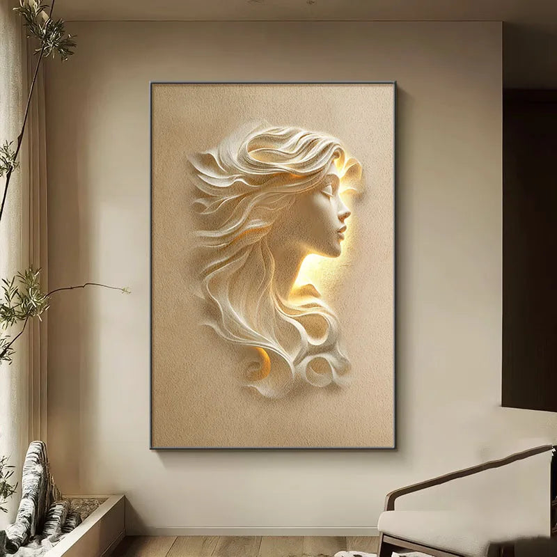 Minimally Abstract Entrance Hall Decoration Painting Hallway Hanging Painting Background Wall Lighting Painting Led Room Light