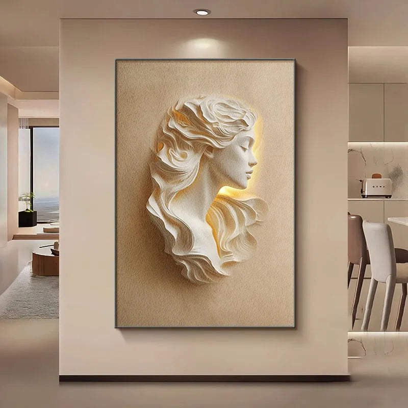 Minimally Abstract Entrance Hall Decoration Painting Hallway Hanging Painting Background Wall Lighting Painting Led Room Light