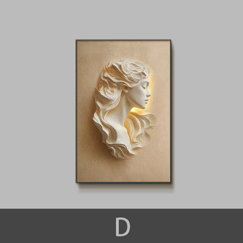 Minimally Abstract Entrance Hall Decoration Painting Hallway Hanging Painting Background Wall Lighting Painting Led Room Light